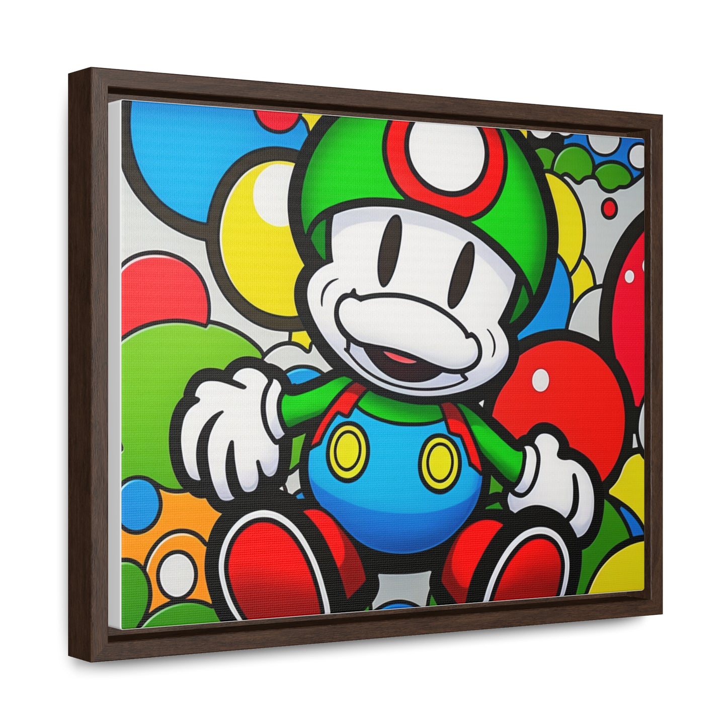 Mario's Fungal Fiesta: Framed Canvas Art