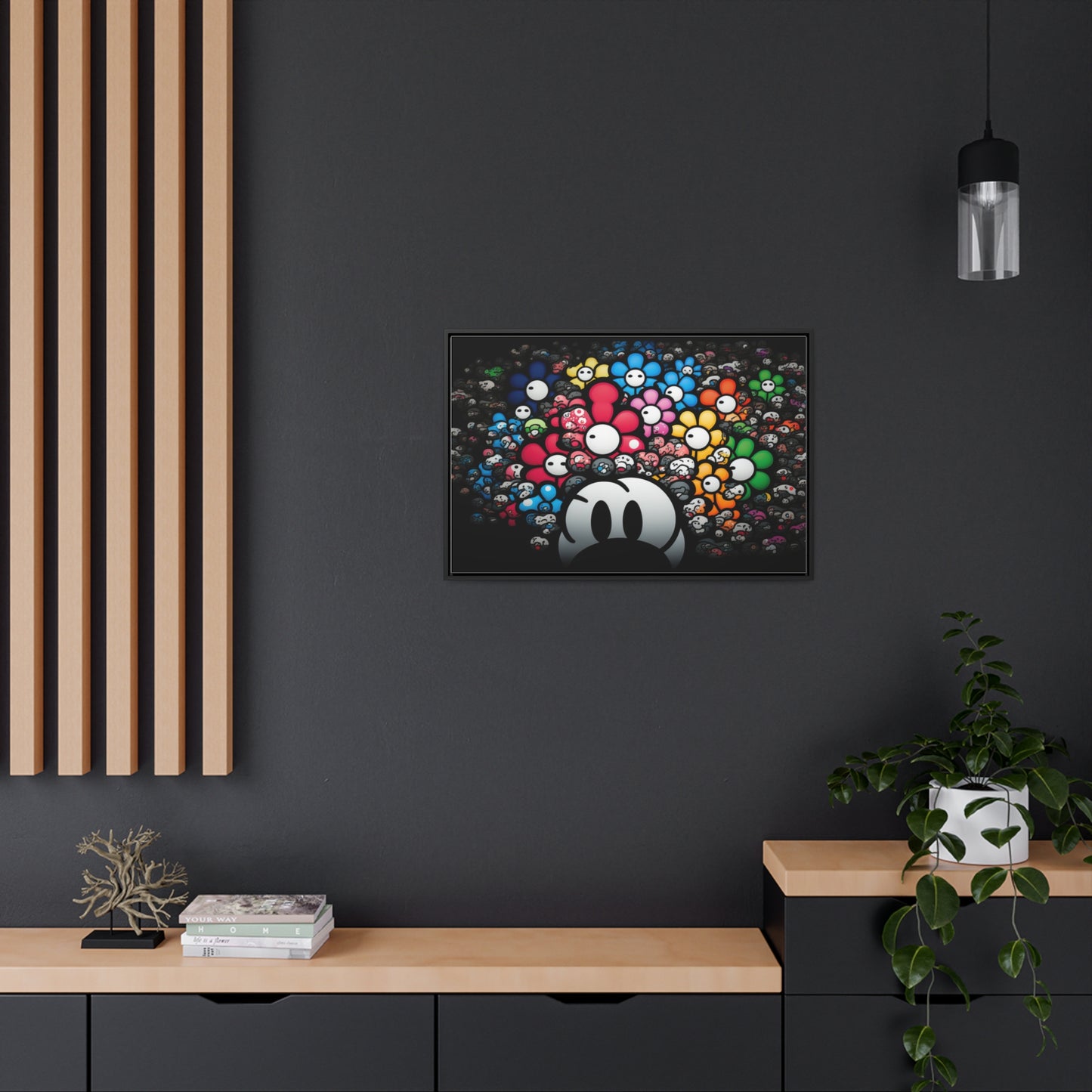 Bountiful Blooms of the Mushroom Kingdom: Framed Canvas Art