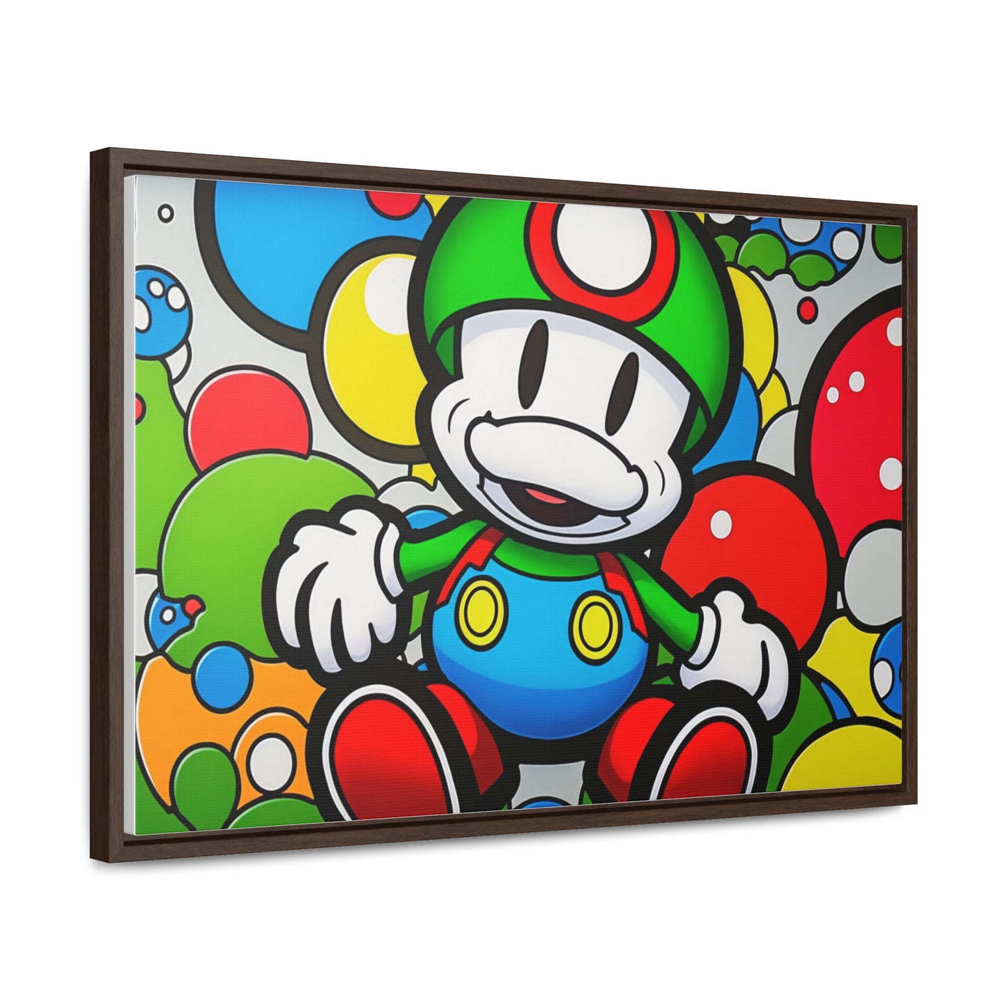 Mario's Fungal Fiesta: Framed Canvas Art