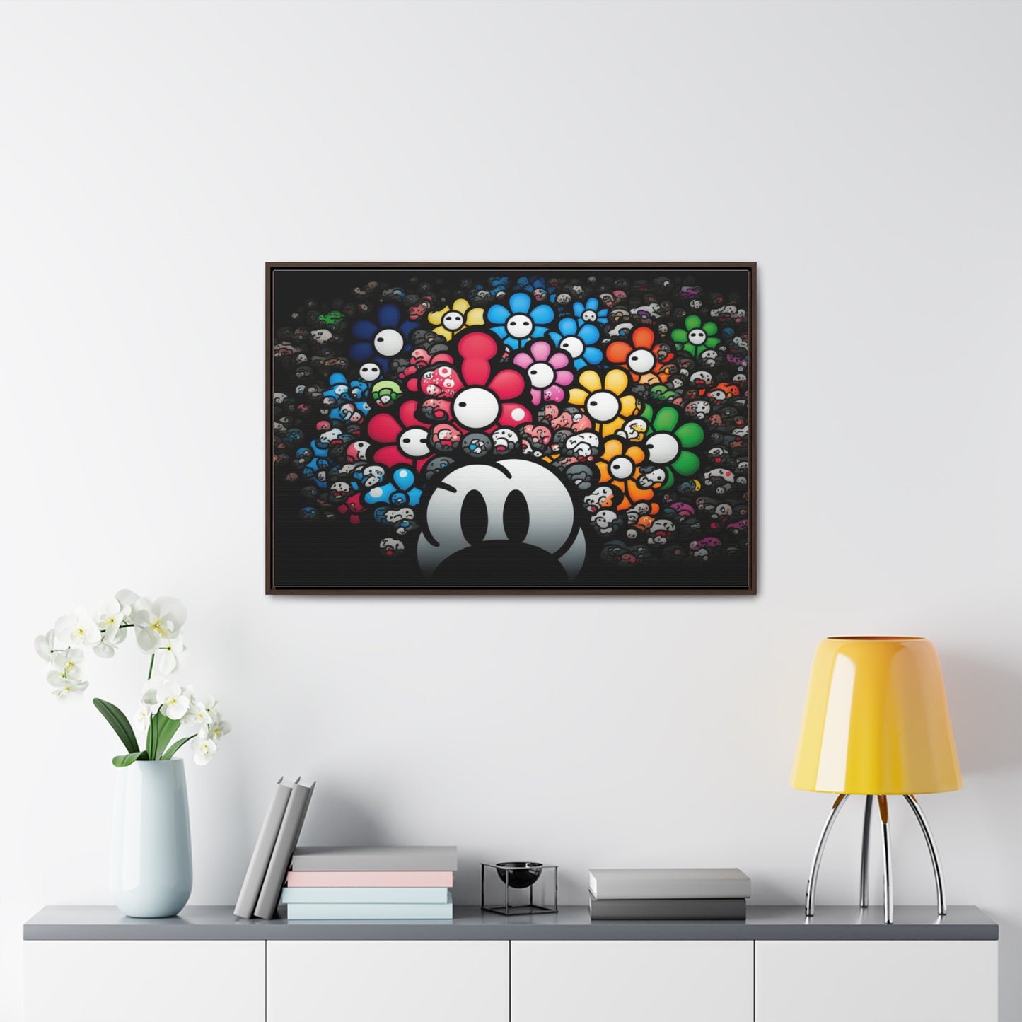 Bountiful Blooms of the Mushroom Kingdom: Framed Canvas Art